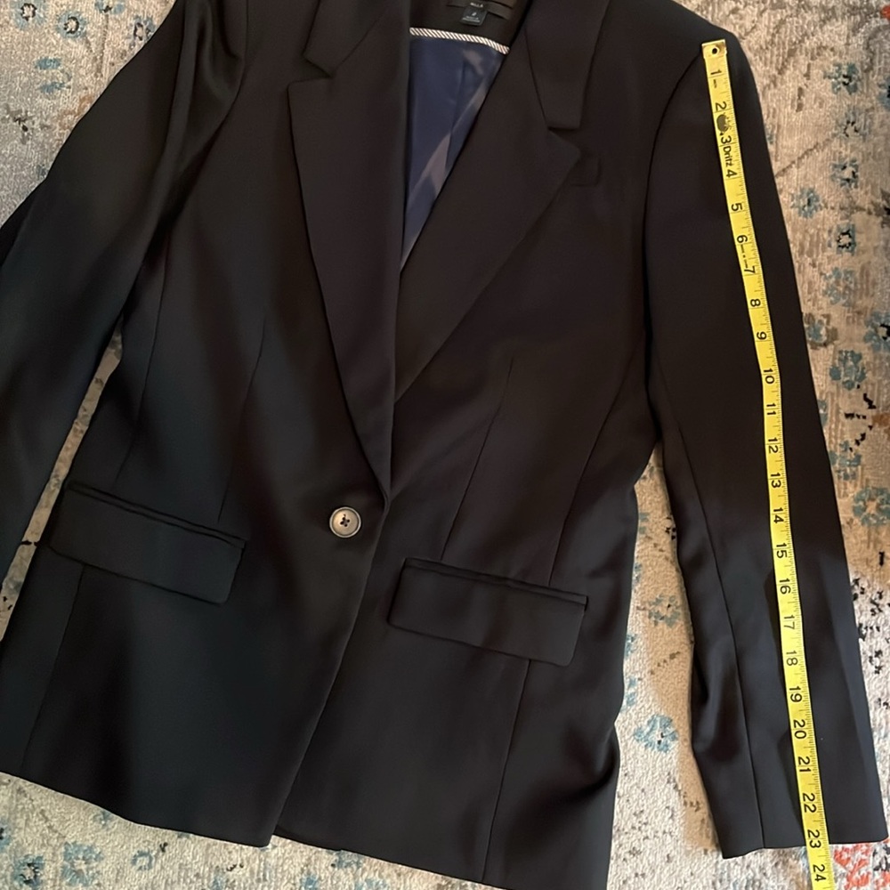 J Crew Willa Italian Wool Blend Black Suit Jacket Size 2 - Picture 11 of 16